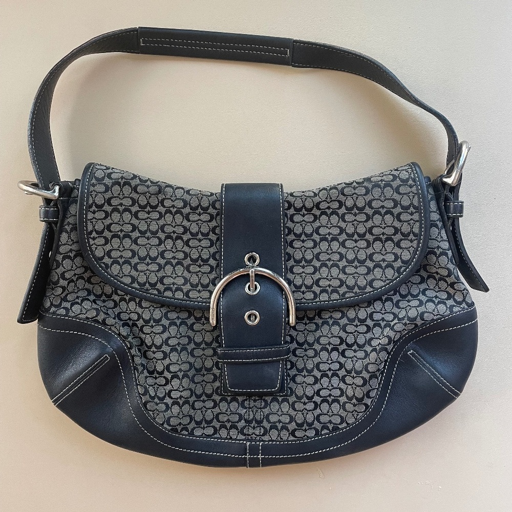 Coach 90’s classic monogram canvas black shoulder bag